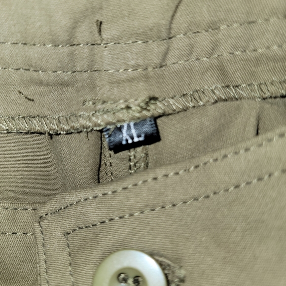 Boot Cut Button Cargo Pants - XL - Khaki Green - Picture 4 of 11